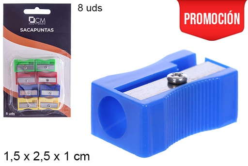 [108987] Blister sacapuntas plástico colores surtidos