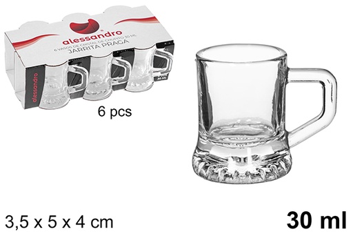 [108077] Pack 6 vasos chupito cristal Jarrita Praga 30 ml