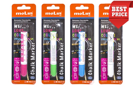 [204569] Blister marqueur craie liquide couleurs assorties