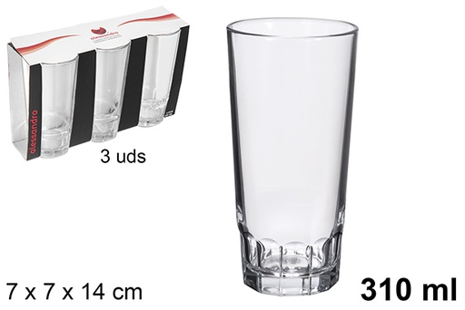 [109011] Pack 3 vasos cristal refresco Candanchu 310 ml