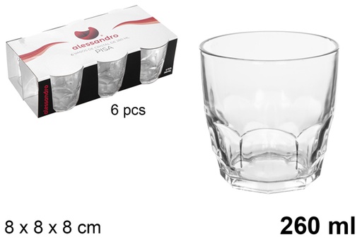 [107939] Pack 6 vaso cristal agua pisa 260 ml