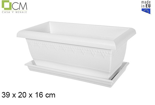 [110500] Elsa planter with white plate 39 cm