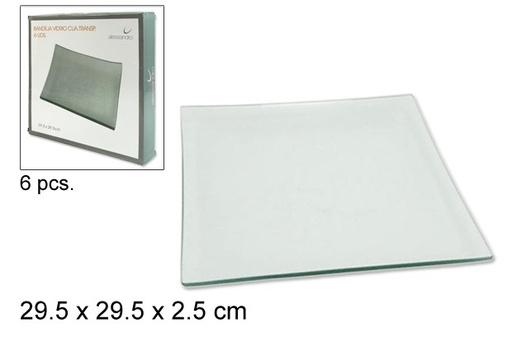 [105640] Bandeja cristal cuadrada transparente 30 cm