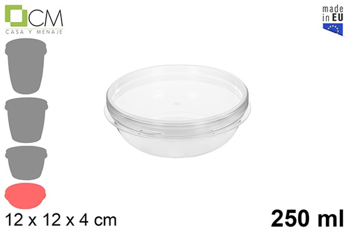 [110460] Oval multipurpose plastic container with hermetic lid 250 ml