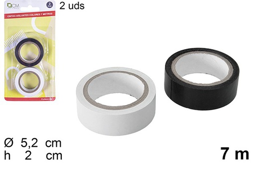 [110115] Pack 2 rubans isolants colorés 7 m.