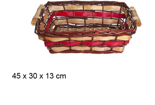 [110274] Rectangular Christmas basket 45x30 cm 