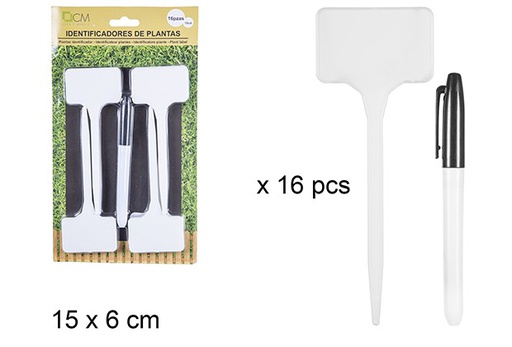 [110125] Pack 16 rótulos de plantas com  marcador 15 cm