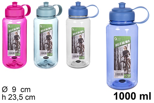 [108449] Plastic water bottle assorted colors 1.000 ml