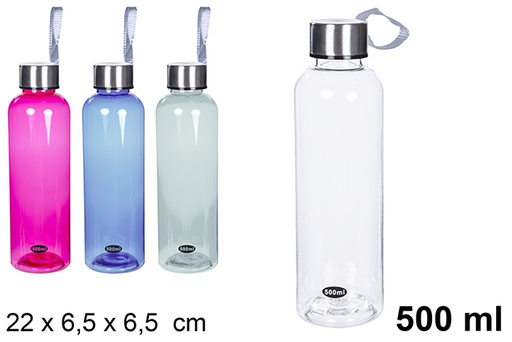 [108455] Botella plástico de agua colores surtidos 500 ml