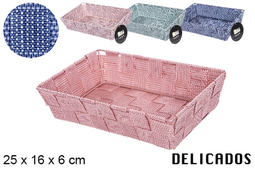 [109117] Cesta nylon puntos colores fucsia surtidos 25x16 cm
