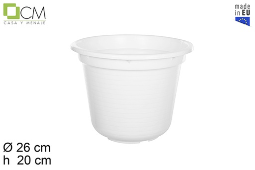 [110512] Vaso di fiori plastica Marisol bianca 25 cm