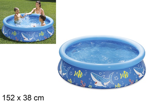 [205050] Piscina gonfiabile per bambini blu decorata 152x38 cm