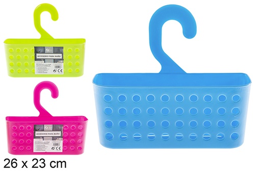 [104176] Accessoire de salle de bain en plastique couleurs assorties 26x23 cm
