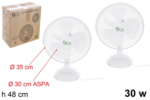 [110608] Ventilador de mesa branco 30 W (2 unidades na caixa)