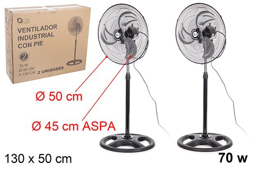 [110630] Ventilateur sur pied industriel 70 W (2 unités dans la boîte)