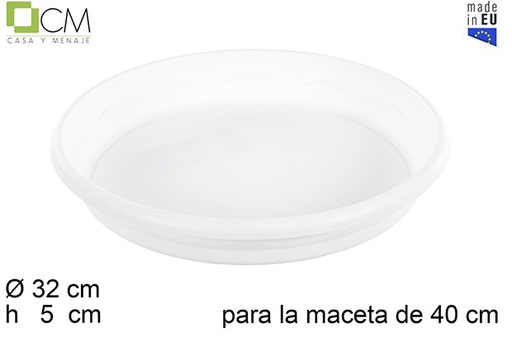 [110476] Plato maceta Elsa blanco 40 cm