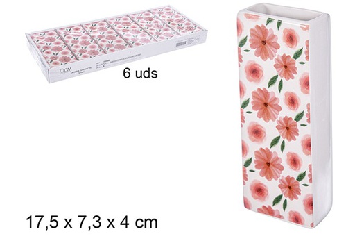 [110480] Humidificador cerámica rectangular decorado cosmos