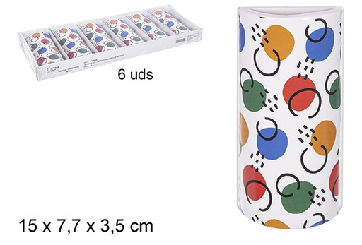 [110483] Umidificatore in ceramica a semicerchio con decorazione astratta