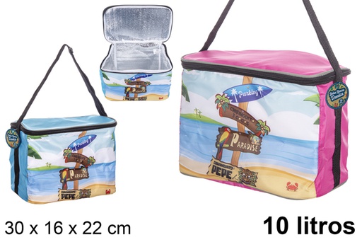 [110695] Bolsa nevera térmica decorado colores surtidos 30x16 cm (10 l.)