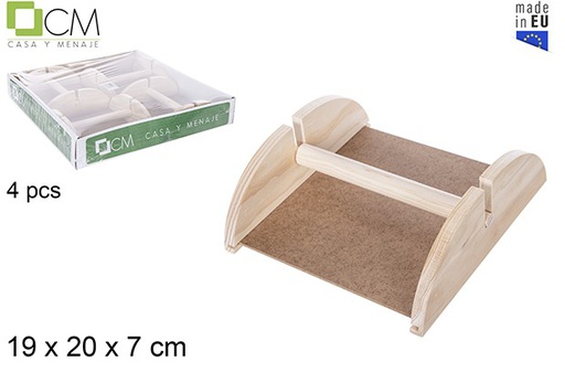 [110634] Natural wood napkin holder