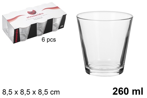 [107937] Pack 6 vaso cristal agua terra 260 ml