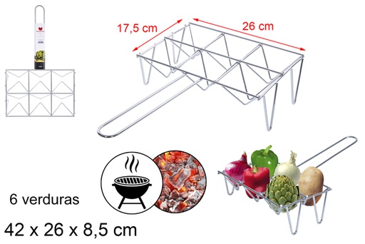 [110545] Grelhe 6 legumes 26x17,5 cm