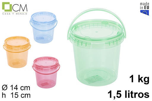 [110836] Envase multiusos plástico colores translucidos 1.500 ml (1 kg)