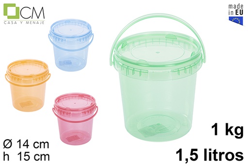 [110836] Multipurpose plastic container in translucent colors 1.500 ml (1 kg)