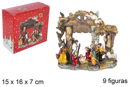 [110717] Nativity Portal 9 figures 15 cm