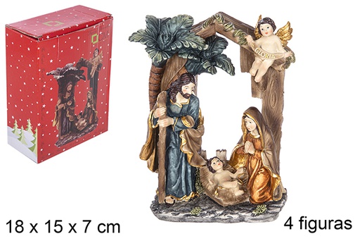 [110720] Portale Natività 4 figure 18 cm