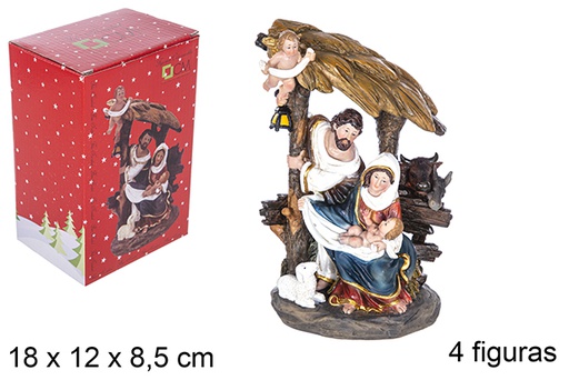 [110722] Nativity Portal 4 figures 18 cm