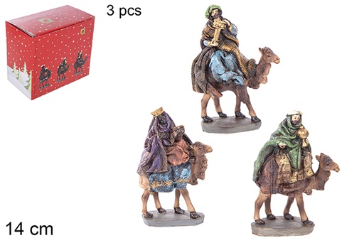 [110938] Pack 3 wise men on camel 14 cm  