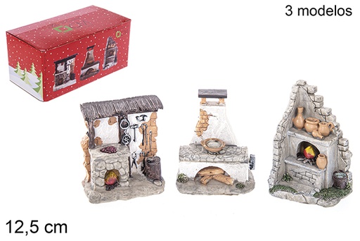 [110960] Accessoire crèche four LED 3 modèles assortis 12,5 cm