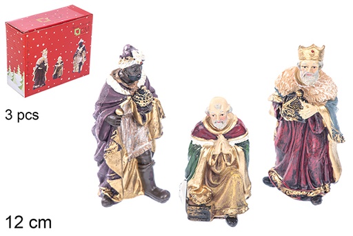 [110966] Pack 3 Reyes Magos resina 12 cm