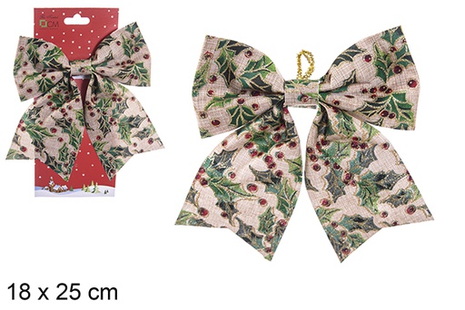[111088] Laço de Natal decorado com flor de Páscoa 18x25 cm