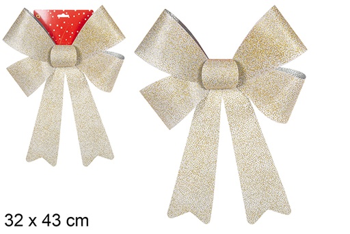 [111106] Gold glitter Christmas bow 32x43 cm