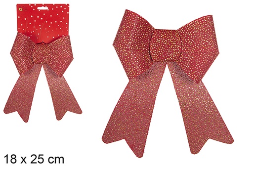 [111118] Red glitter Christmas bow 18x25 cm