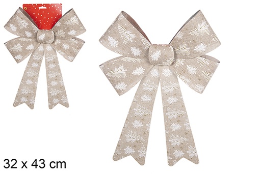 [111136] Gold Christmas bow decorated with tree 32x43 cm