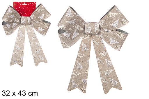 [111151] Gold Christmas bow decorated with tree 32x43 cm