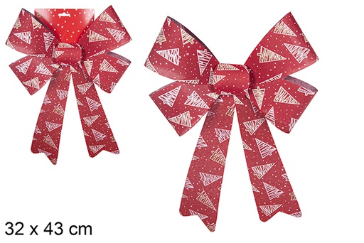 [111161] Red Christmas bow decorated with tree 32x43 cm