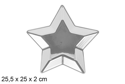 [110920] Under Christmas star tray silver glitter 25.5 cm