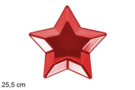 [110921] Under tray red Christmas star glitter 25.5 cm