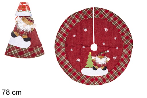 [111203] Coperta per piedi dell'albero di Natale decorata con Babbo Natale 78 cm