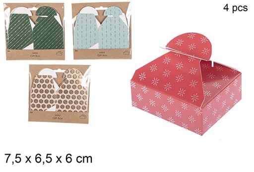 [111243] Pack 4 caixas de presente cores sortidas 7,5x6,5x6 cm