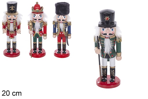 [111249] Wooden Christmas nutcracker assorted models 20 cm