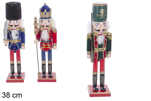 [111252] Wooden Christmas nutcracker assorted models 38 cm