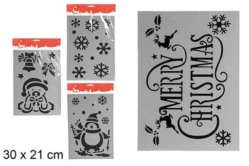 [111259] Decorated Christmas template 30x21 cm