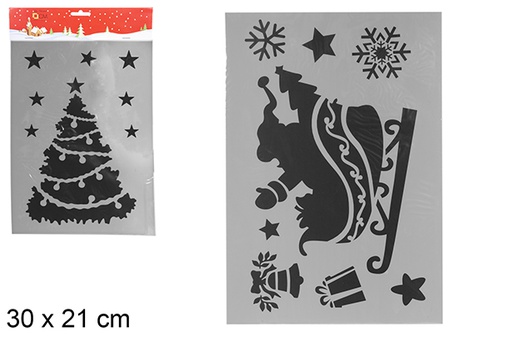 [111260] Vetrofania di Natale 2 modelli 30x21 cm  