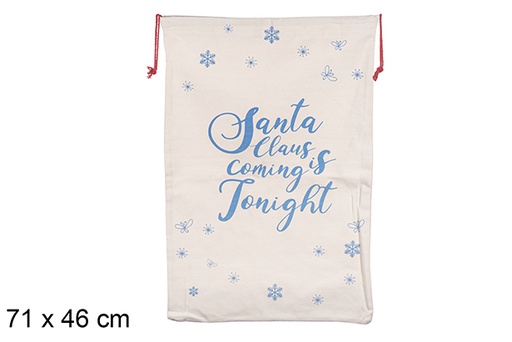 [111264] Saco de Natal bege decorado 71x46 cm