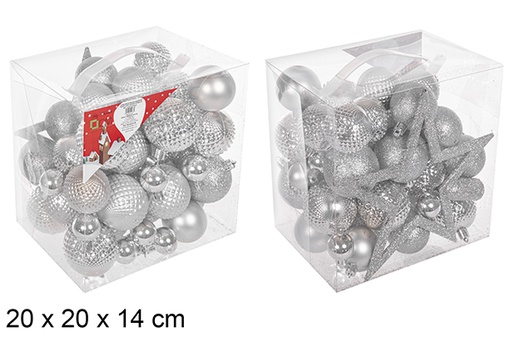 [111276] Pack bolas Navidad plata con punta estrella